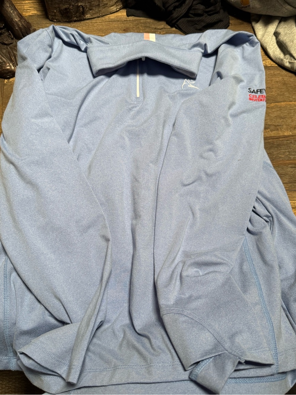 Rhoback Heathered Light Blue Hooded Pullover
